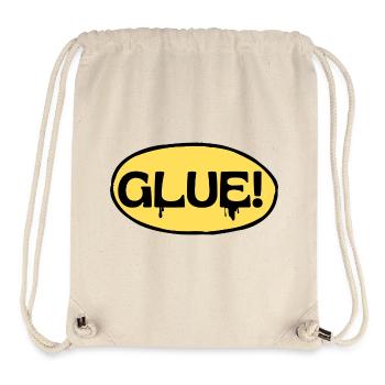 Colle ! Logo adhésif jaune - Sac à cordon recyclé Stanley/Stella - blanc naturel - Devant