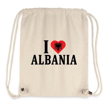 t-shirt j’aime l’Albanie t-shirt Shqiperia - Sac à cordon recyclé Stanley/Stella - blanc naturel - Devant