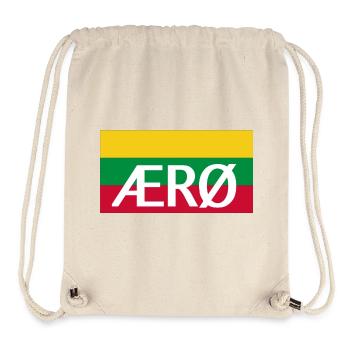 Ærø Flag Danemark Île Flag Aeroe - Sac à cordon recyclé Stanley/Stella - blanc naturel - Devant