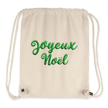 Joyeux Noël Vert Sapin - Sac à cordon recyclé Stanley/Stella - blanc naturel - Devant