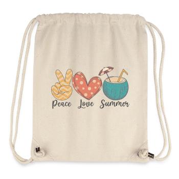 Frieden Liebe Sommer - Stanley/Stella recycelter Gym Bag - Naturweiß - Vorne