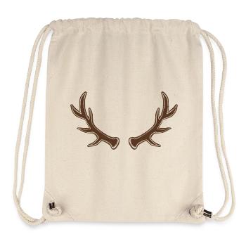 Rustikale Geweih-Silhouette - Stanley/Stella recycelter Gym Bag - Naturweiß - Vorne