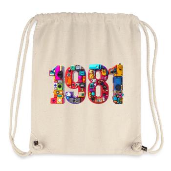 1981 – Geburtsdatum, Abitur, Hochzeit, Geburt - Stanley/Stella recycelter Gym Bag - Naturweiß - Vorne