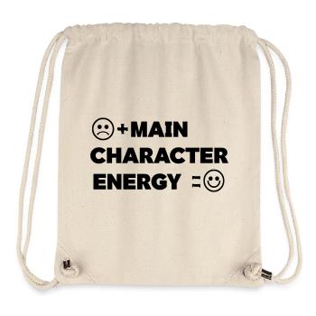 Main_Character_Energy_Positive_ _smile - Stanley/Stella Recycled Gym Bag - natural - Front