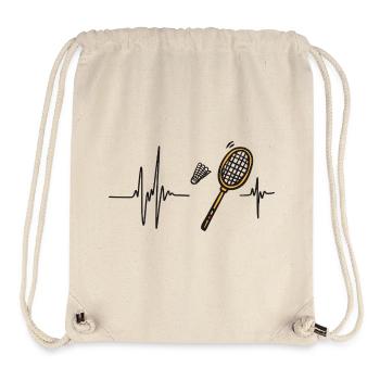 Badminton Heart | Shuttlecock Racquet Fast Pace - Stanley/Stella Recycled Gym Bag - natural - Front