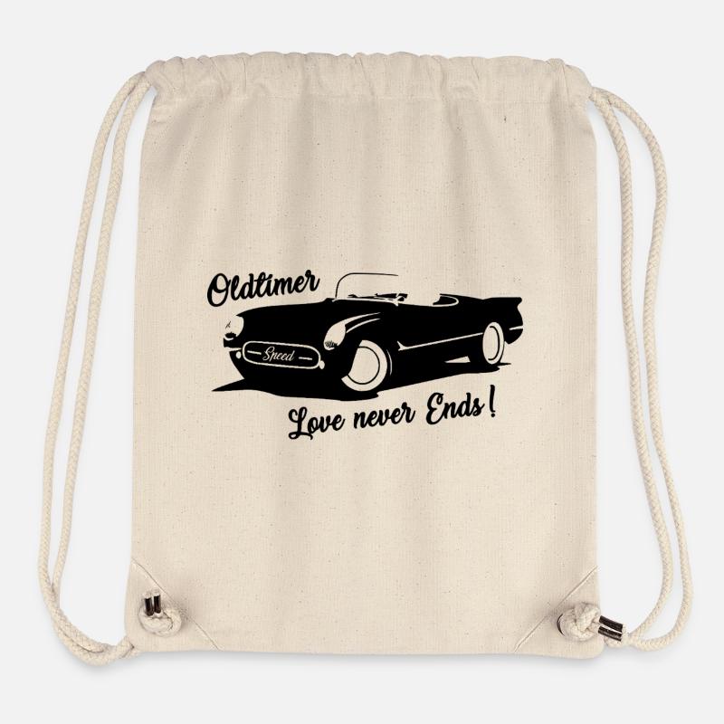 Oldtimer - Love never ends - Auto mit Schrift - Stanley/Stella recycelter Gym Bag - Naturweiß