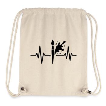 Farbroller Heartbeat Line DIY Farbdesign - Stanley/Stella recycelter Gym Bag - Naturweiß - Vorne