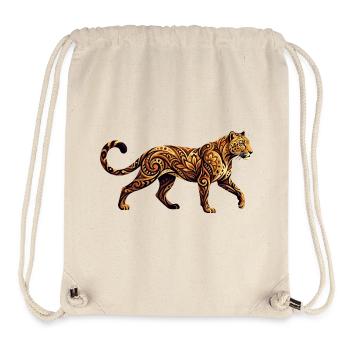 Ornamentierter Leopard Tribal Floral Muster Motiv - Stanley/Stella recycelter Gym Bag - Naturweiß - Vorne