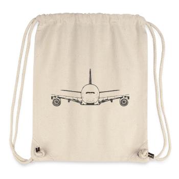 Airliner Frontansicht – Minimalistisches Flugzeug  - Stanley/Stella recycelter Gym Bag - Naturweiß - Vorne