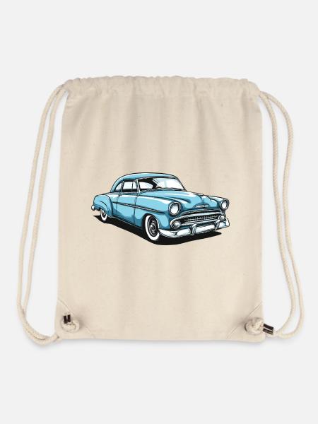 Nostalgisches Retro-Auto Design - Stanley/Stella recycelter Gym Bag - Naturweiß