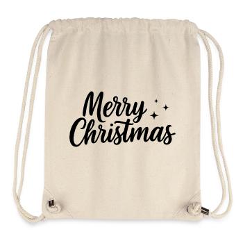Merry-Christmas Schriftzug mit kleinen Sternen - Stanley/Stella recycelter Gym Bag - Naturweiß - Vorne