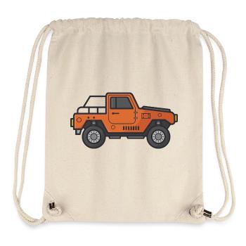 Dessin animé Jeep - Sac à cordon recyclé Stanley/Stella - blanc naturel - Devant