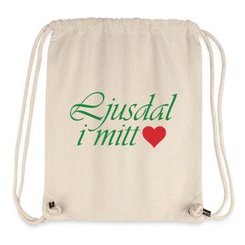 Ljusdal in der Mitte – grüner Text und rotes Herz - Stanley/Stella recycelter Gym Bag - Naturweiß - Vorne