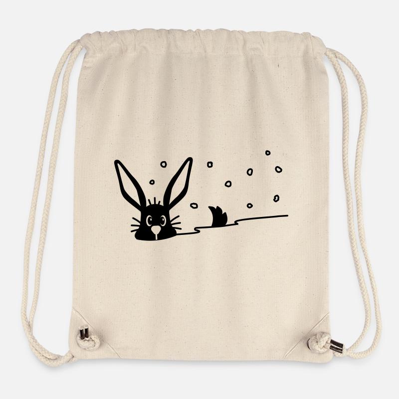 Niedlicher Hase im Schnee - Stanley/Stella recycelter Gym Bag - Naturweiß