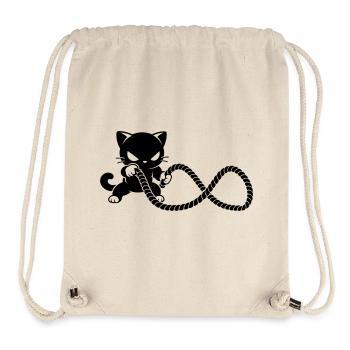 Chat de fitness avec motif de corde de combat - Sac à cordon recyclé Stanley/Stella - blanc naturel - Devant