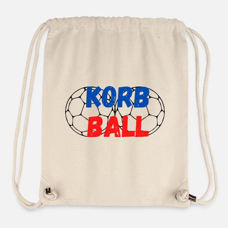 Korbball Schriftzug mit zwei Korbbällen - Stanley/Stella recycelter Gym Bag - Naturweiß