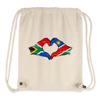 South Africa Namibia flag heart used - Stanley/Stella Recycled Gym Bag - natural - Front