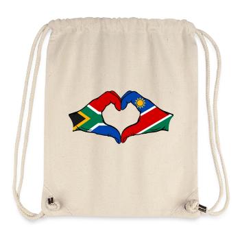 South Africa Namibia Flag Heart - Stanley/Stella Recycled Gym Bag - natural - Front