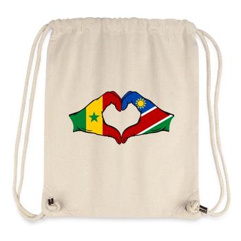 Senegal Namibia Flagge Hände Herzform - Stanley/Stella recycelter Gym Bag - Naturweiß - Vorne