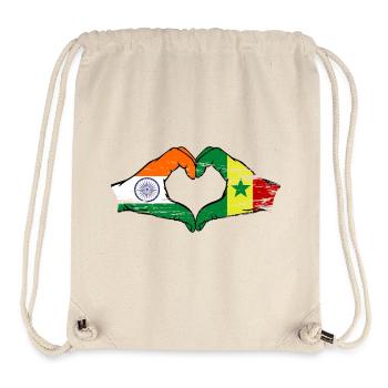 India Senegal Flag Hands Heart Shape Used - Stanley/Stella Recycled Gym Bag - natural - Front