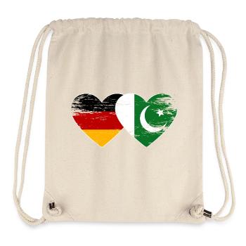 Germany Pakistan Flag Heart Used - Stanley/Stella Recycled Gym Bag - natural - Front