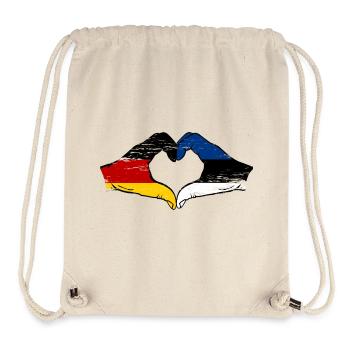 Germany Estonia Flag Heart used - Stanley/Stella Recycled Gym Bag - natural - Front