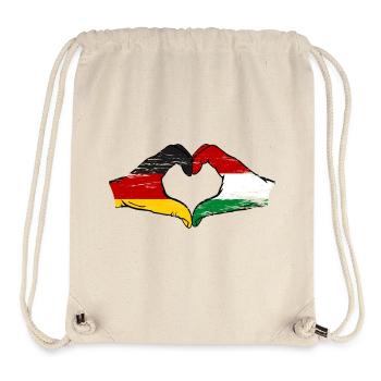 Germany Hungary Flag Heart used - Stanley/Stella Recycled Gym Bag - natural - Front
