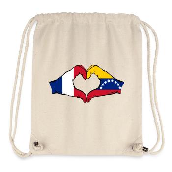 Frankreich Venezuela Flagge Hände Herzform - Stanley/Stella recycelter Gym Bag - Naturweiß - Vorne