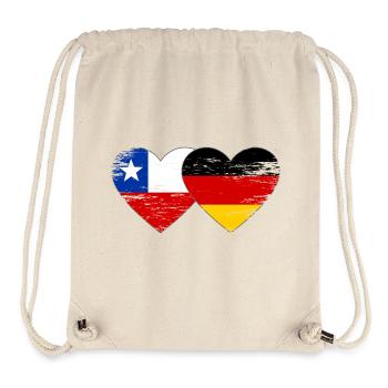 Chile Deutschland Flagge Herz - Stanley/Stella recycelter Gym Bag - Naturweiß - Vorne
