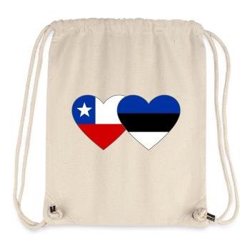 Chile_Litauen_Flagge_Herz - Stanley/Stella recycelter Gym Bag - Naturweiß - Vorne