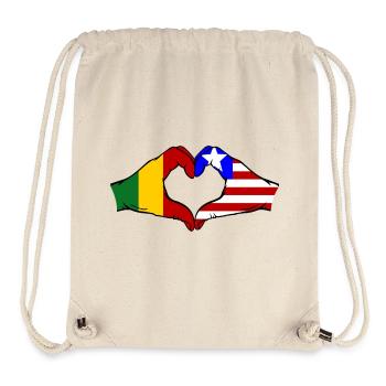 Mali_Liberia_Flagge_Haende_Herzform - Sac à cordon recyclé Stanley/Stella - blanc naturel - Devant
