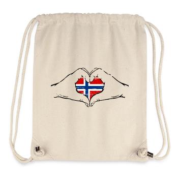 Norway flag heart shape used - Stanley/Stella Recycled Gym Bag - natural - Front