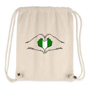 Nigeria Flag Heart Shape - Stanley/Stella Recycled Gym Bag - natural - Front