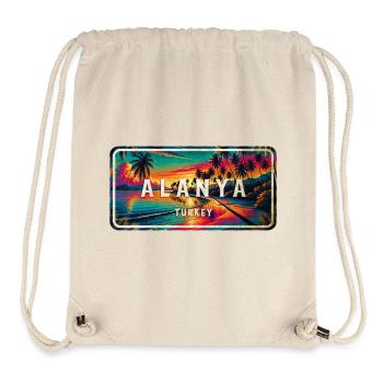 Alanya Turkey vintage sunset sign - Stanley/Stella Recycled Gym Bag - natural - Front