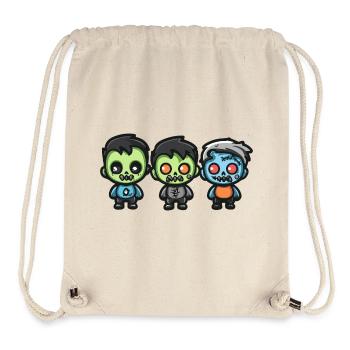 Zombies Halloween Bande dessinée mignonne - Sac à cordon recyclé Stanley/Stella - blanc naturel - Devant