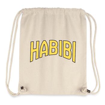 Habibi Wortkunst Gelb auf Schwarz - Stanley/Stella recycelter Gym Bag - Naturweiß - Vorne