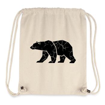 Bär Risse Grunge Silhouette - Stanley/Stella recycelter Gym Bag - Naturweiß - Vorne