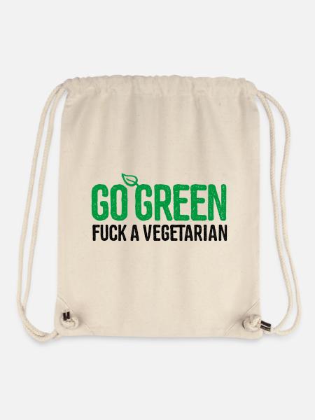 Anti Vegetarier Griller Go green fuck a vegetarian - Stanley/Stella recycelter Gym Bag - Naturweiß
