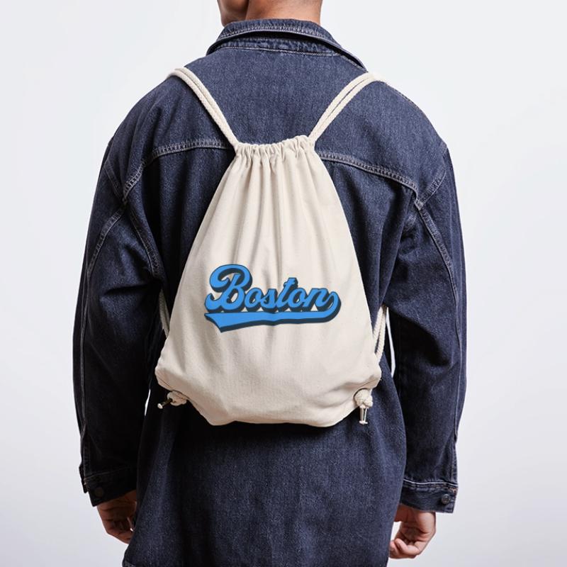 Boston Blue Script Rétro Sac à cordon recyclé Stanley/Stella
