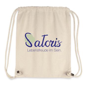 Satoris logo, la marque des personnes conscientes - Sac à cordon recyclé Stanley/Stella - blanc naturel - Devant