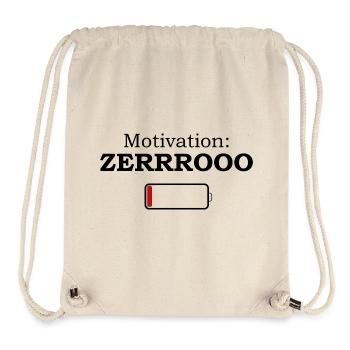 Motivation ZERRROOO - Conception de mèmes amusants - Sac à cordon recyclé Stanley/Stella - blanc naturel - Devant