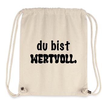 du bist wertvoll. - Stanley/Stella recycelter Gym Bag - Naturweiß - Vorne
