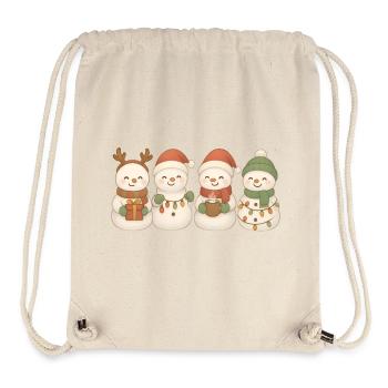 Bonhommes de neige pour enfants, garçons et filles, Weihn - Sac à cordon recyclé Stanley/Stella - blanc naturel - Devant