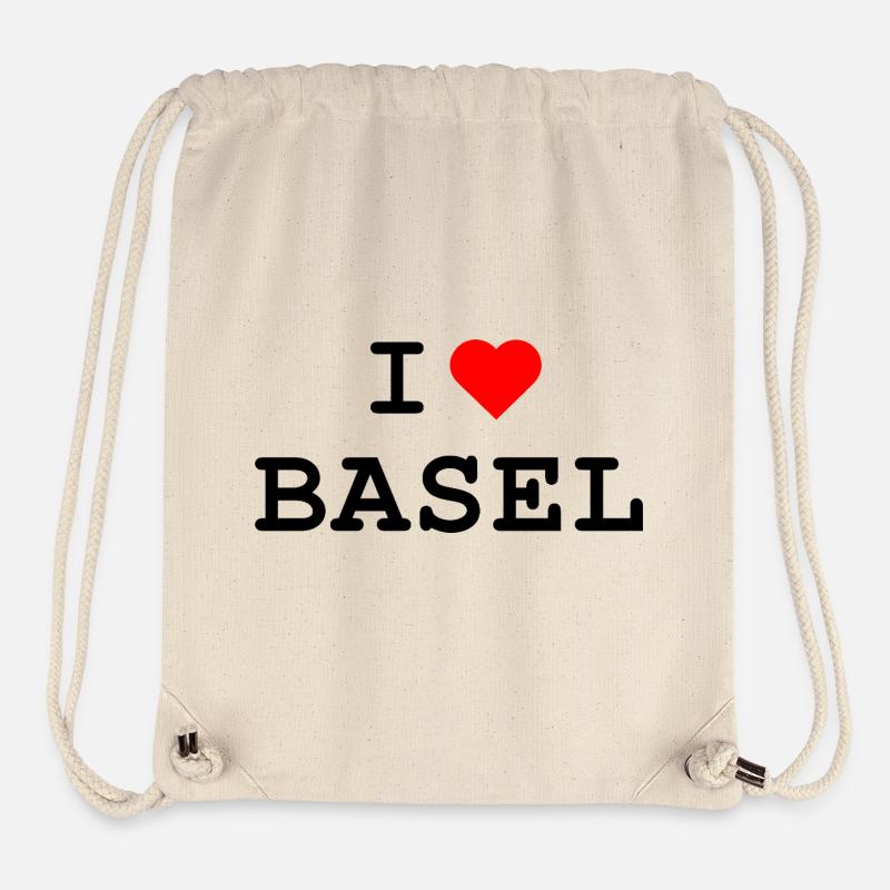 I love Basel - Ich liebe Basel - Stanley/Stella Recycled Gym Bag - natural