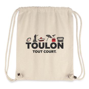 Toulon Tout Court, red and black symbols - Stanley/Stella Recycled Gym Bag - natural - Front