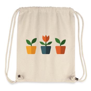 A tulip and other plants in a flower pot - Stanley/Stella Recycled Gym Bag - natural - Front