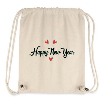 BONNE ANNEE. SAINT SYLVESTRE. NOUVELLE ANNÉE - Sac à cordon recyclé Stanley/Stella - blanc naturel - Devant
