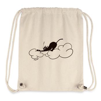 Niedliche schwarze Katze auf Wolken – minimale Katzenillustration - Stanley/Stella recycelter Gym Bag - Naturweiß - Vorne