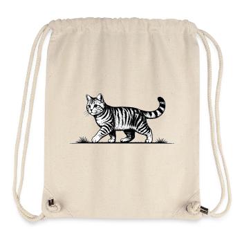 Katze Laufende Katze - Stanley/Stella recycelter Gym Bag - Naturweiß - Vorne