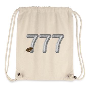 777 Angel Number Silberglitzer mit Leopardenlippen - Stanley/Stella recycelter Gym Bag - Naturweiß - Vorne